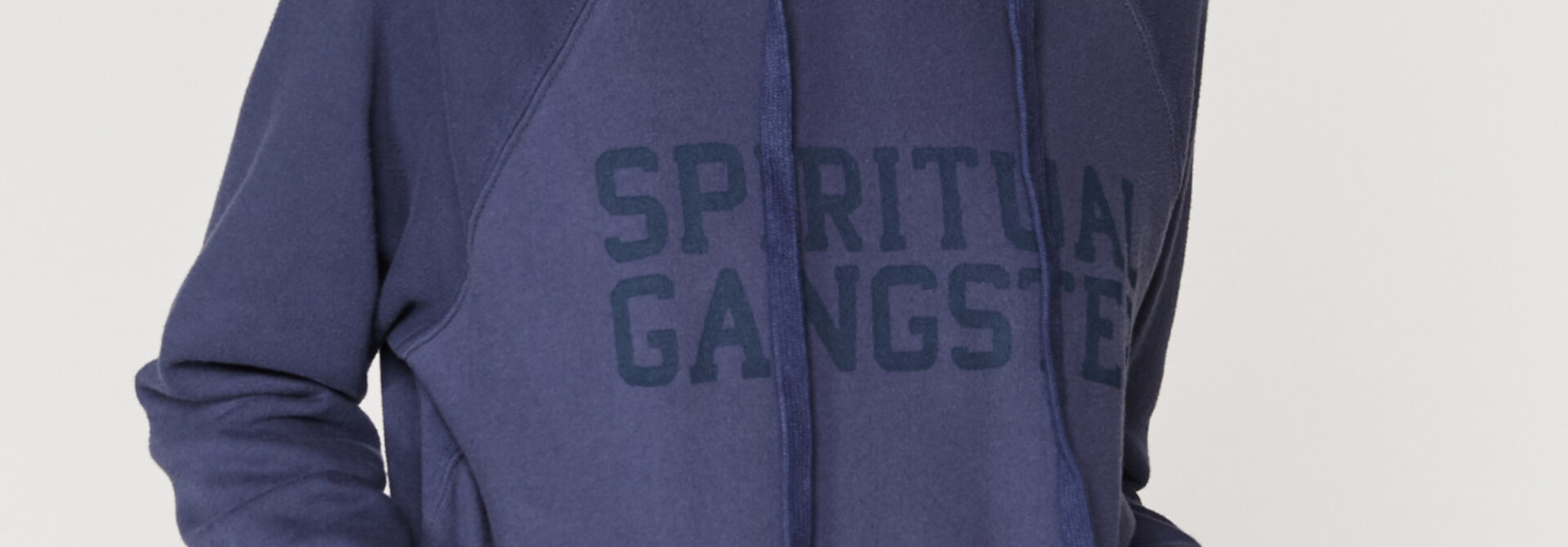 Spiritual Gangster Classic Kanga Pocket Hoodie - Dusty Navy