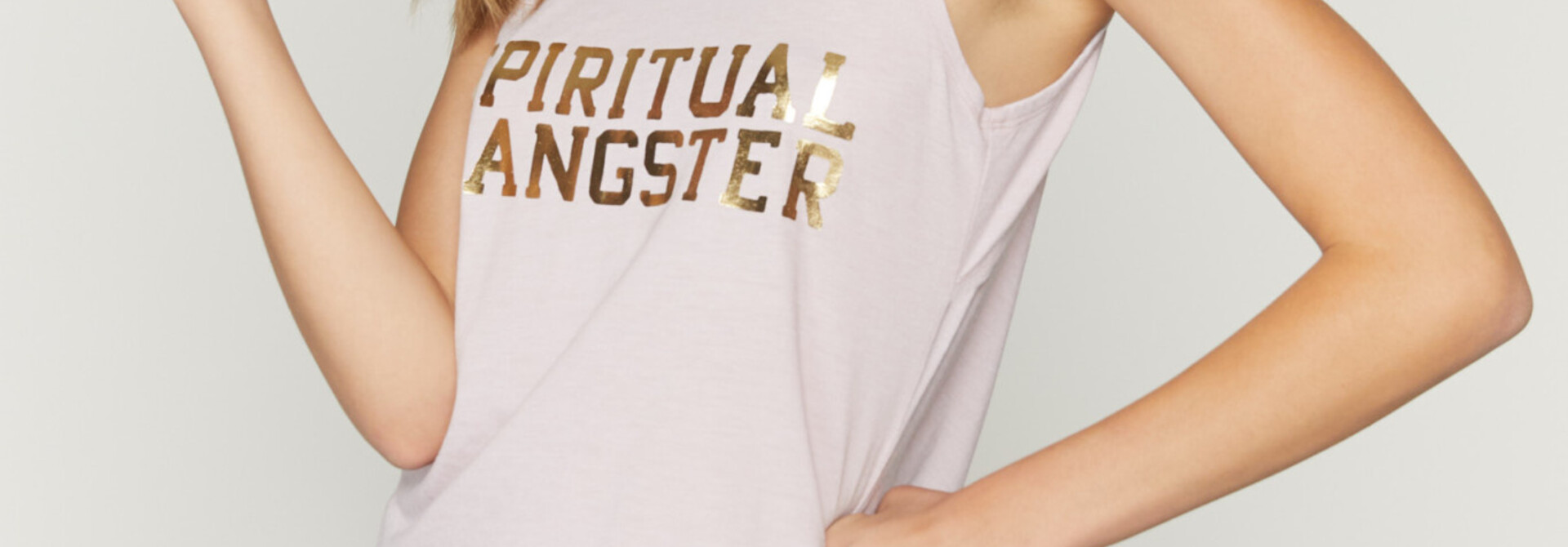 Spiritual Gangster Varsity Studio Tank - Rose Quartz