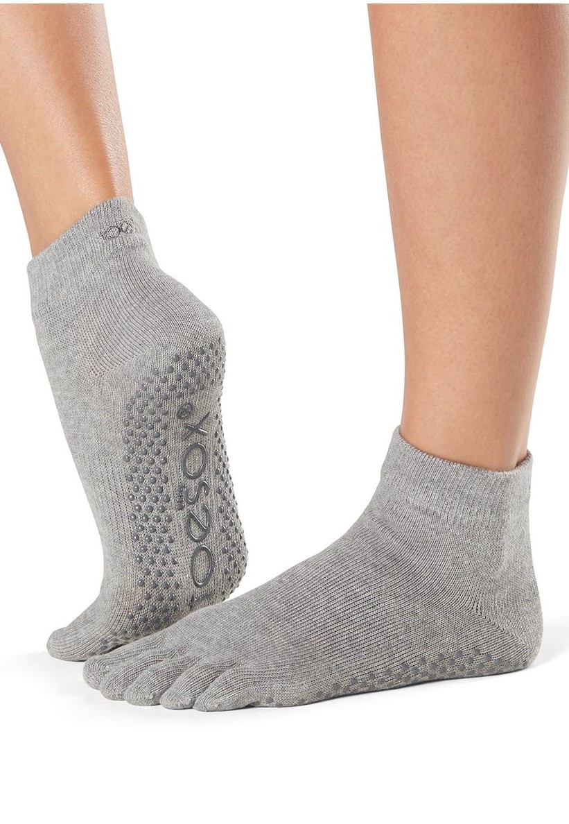 Toesox Ankle Full Toe - Heather Grey - Yogisha Amsterdam