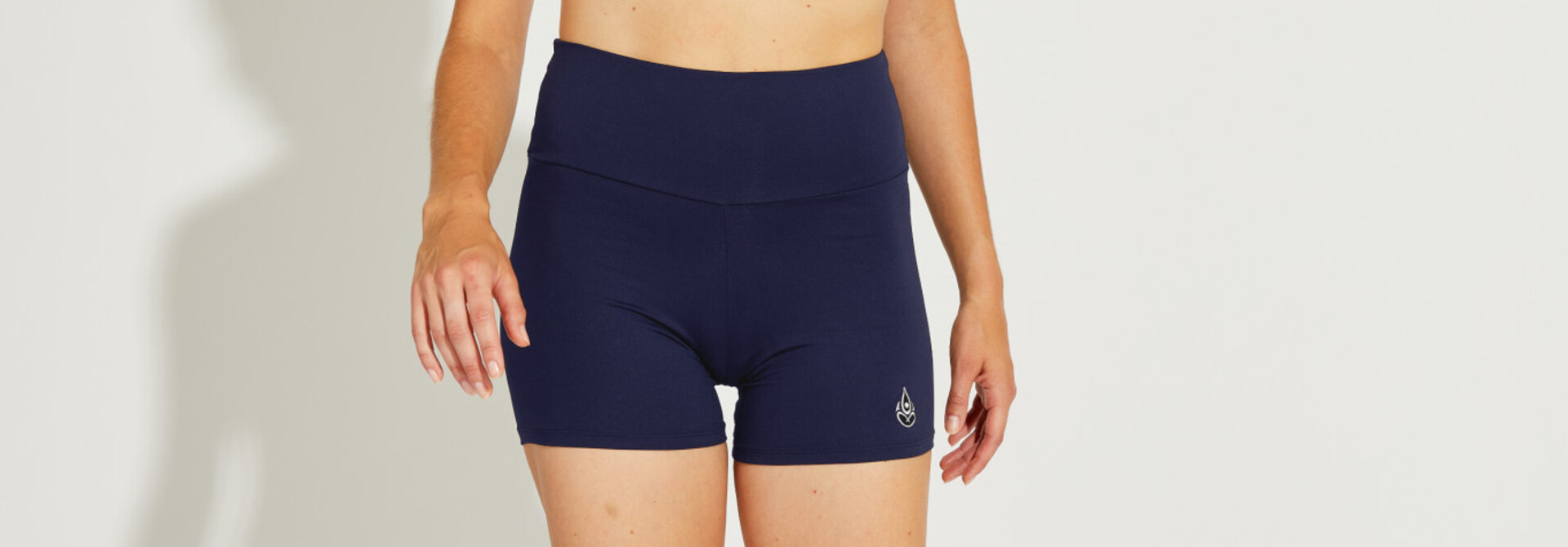 Shakti Activewear Mid Rise Shorts - Navy