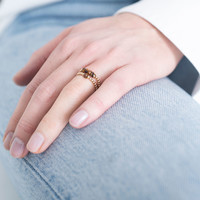 A Beautiful Story Sparkle Gouden Ring - Tijgeroog