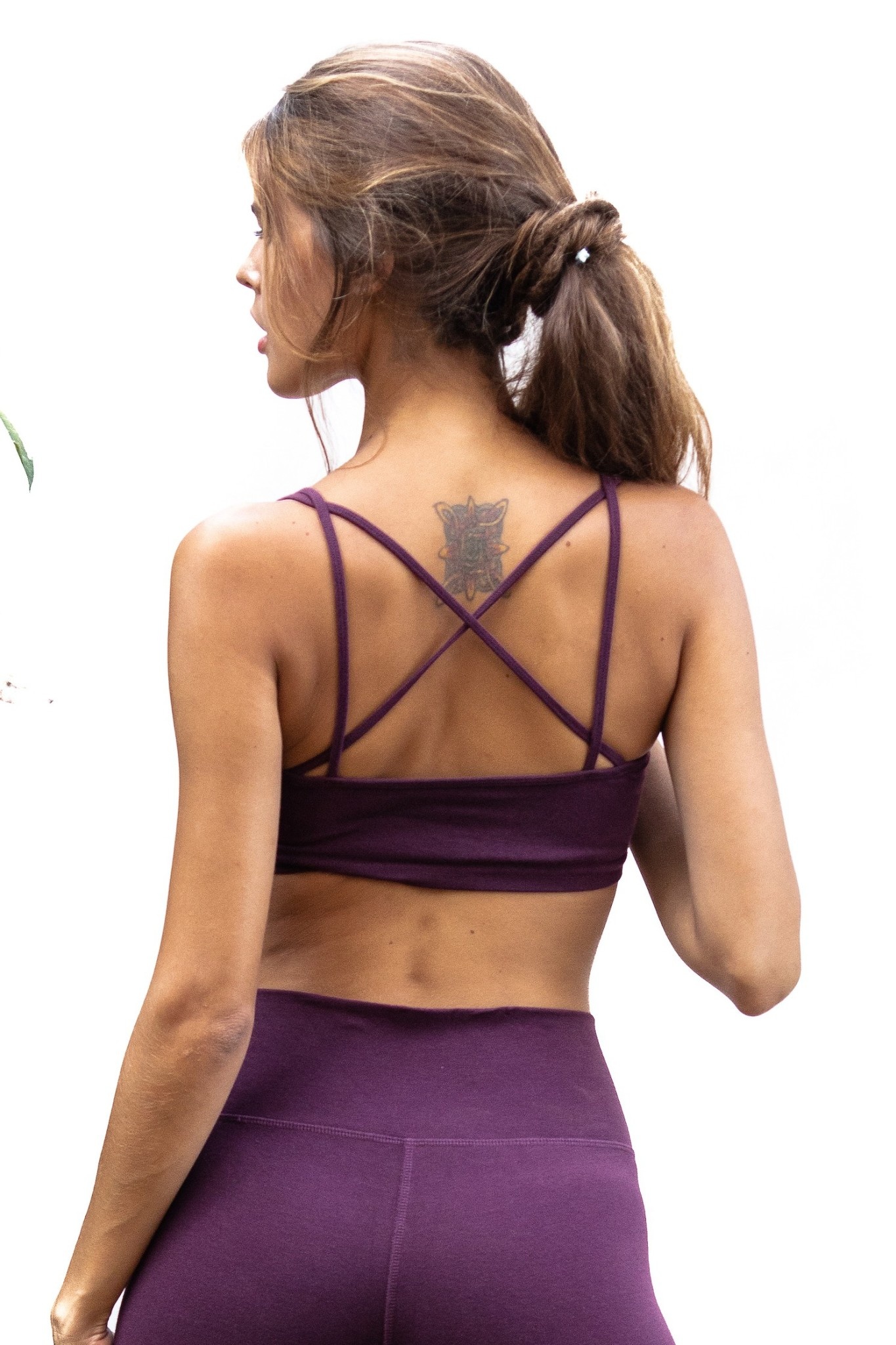 Funky Simplicity Funky Simplicity Cross Back Bra - Burgundy