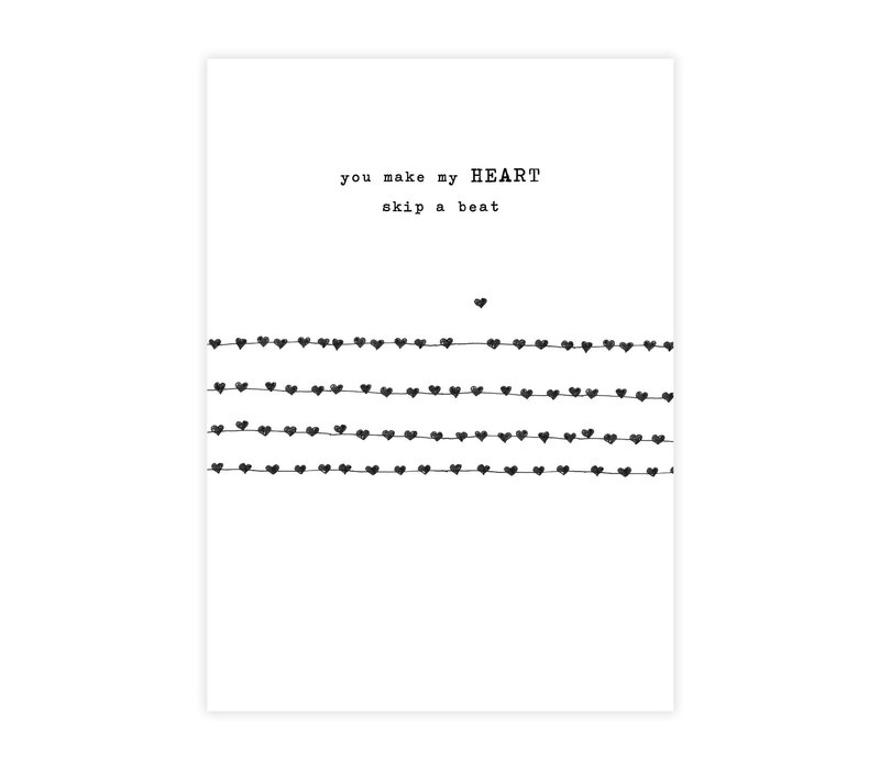A Beautiful Story Ansichtkaart - Heartbeats black/white