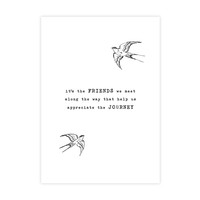 A Beautiful Story Greeting Card - Swallow black/white