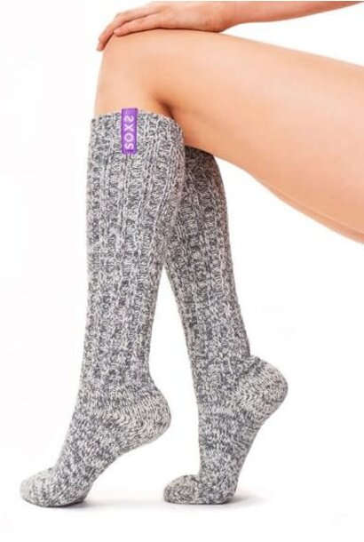 Soxs Antislip Sokken Kniehoog - Grey/Mystical Purple 37-41