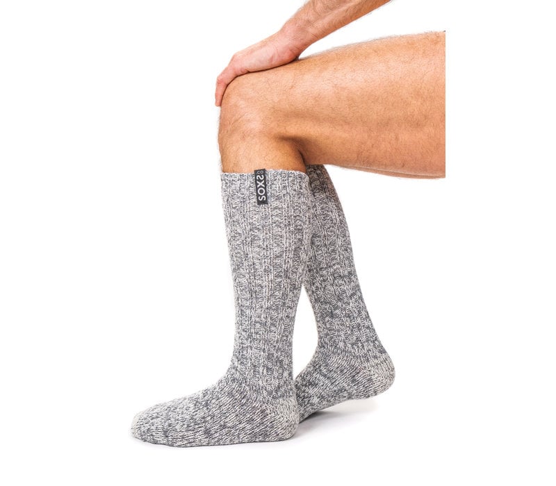 Soxs Men's Socks - Grey/Jet Black Knee High