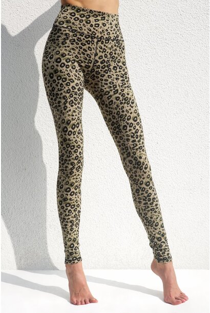 Funky Simplicity Legging 'Long Leg' - Cream/Olive Jaguar