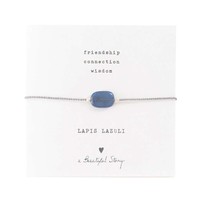 A Beautiful Story Edelsteen Kaart - Lapis Lazuli Zilveren Armband