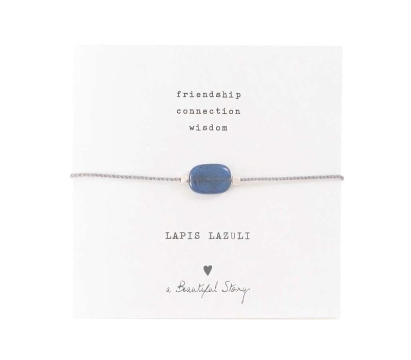A Beautiful Story Edelstein Karte - Lapis Lazuli Silber- Armband