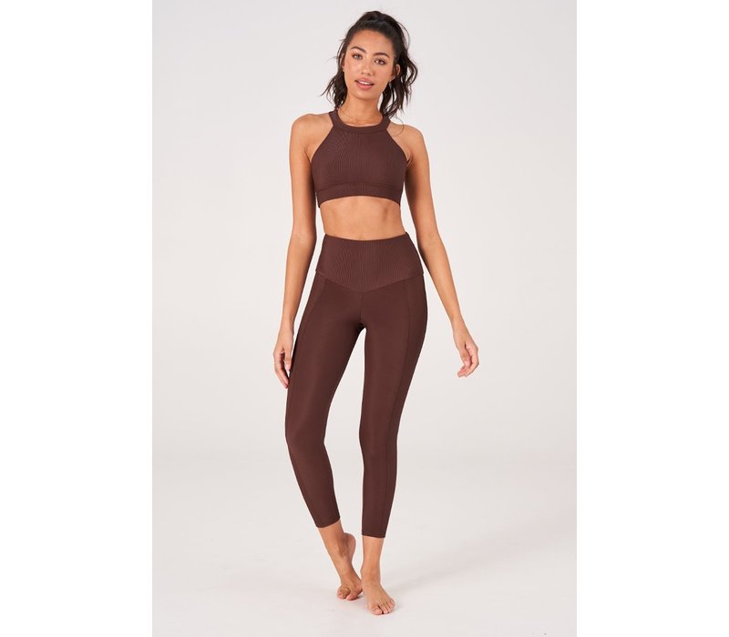 Onzie Onzie High Neck Crop - Brown Rib 