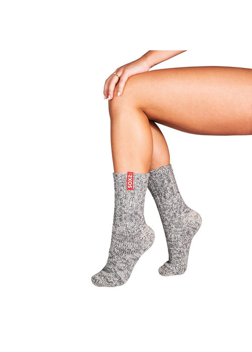 Soxs Soxs Women's Anti-Slip Socks - Grey/Tigerlily Half High