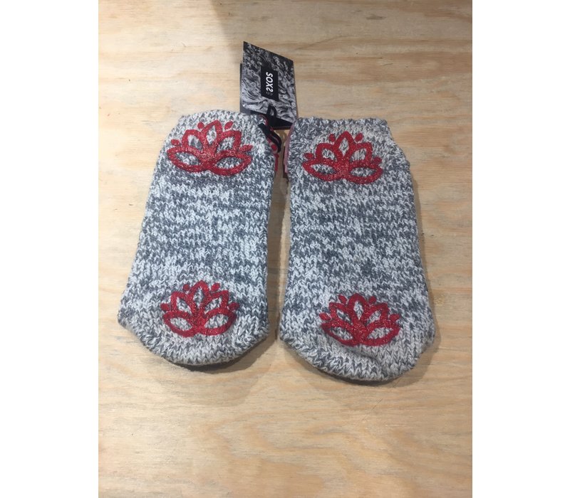 Soxs Women's Anti-Slip Socks - Grey/Tigerlily Half High