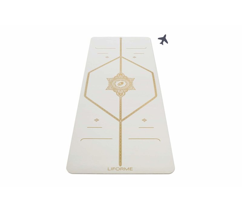 Liforme White Magic Travel Yogamatte 180cm 66cm 2mm - White/Gold
