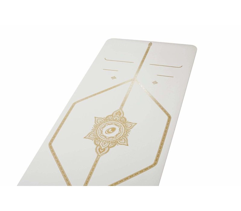 Liforme White Magic Travel Yogamat 180cm 66cm 2mm - White/Gold