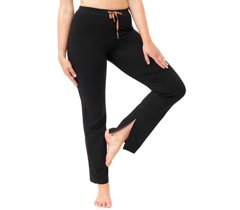 Mandala Side Split Yoga Pant - Black