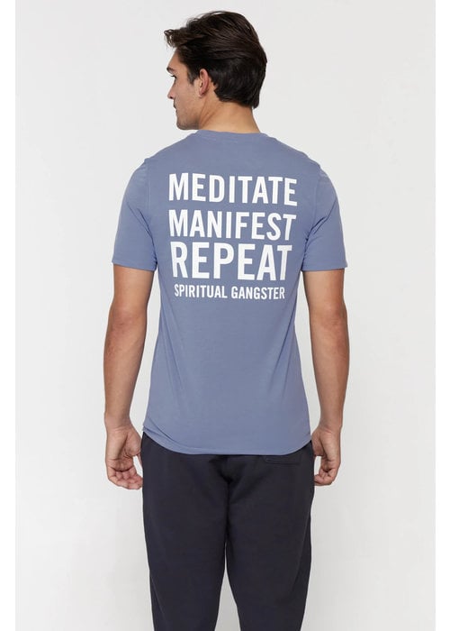 Spiritual Gangster Spiritual Gangster Meditate Short Sleeve Tee - Washed Blue