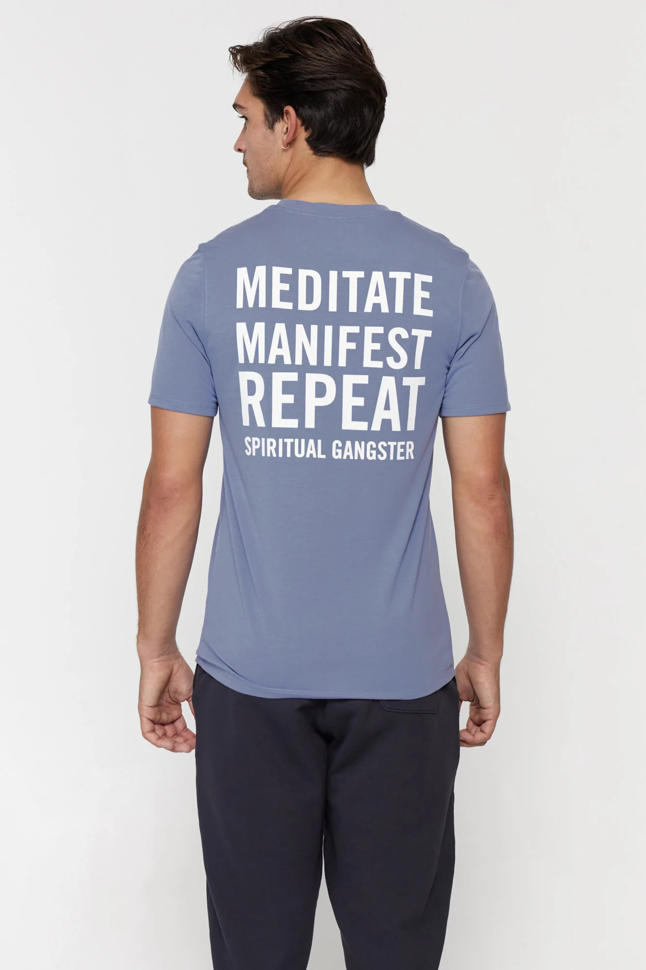 Spiritual Gangster Meditate Short Sleeve Tee - Washed Blue - Yogisha  Amsterdam