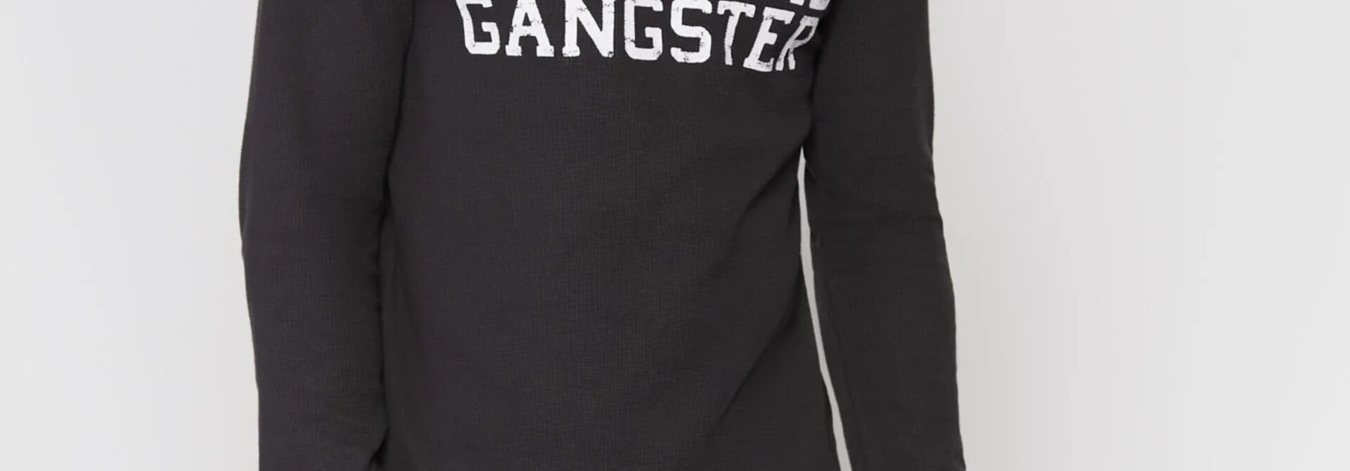 Spiritual Gangster Varsity Thermal Long Sleeve Tee - Vintage Black