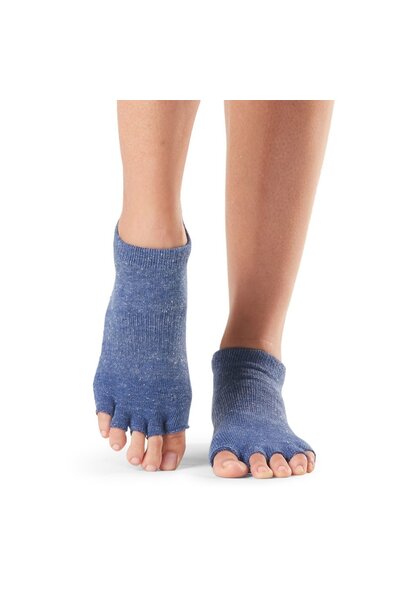 Toesox Yoga Socks Half Toe Low Rise - Navy