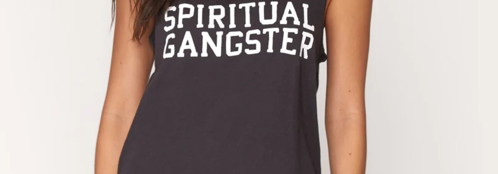 Spiritual Gangster Varsity Muscle Tank - Vintage Black