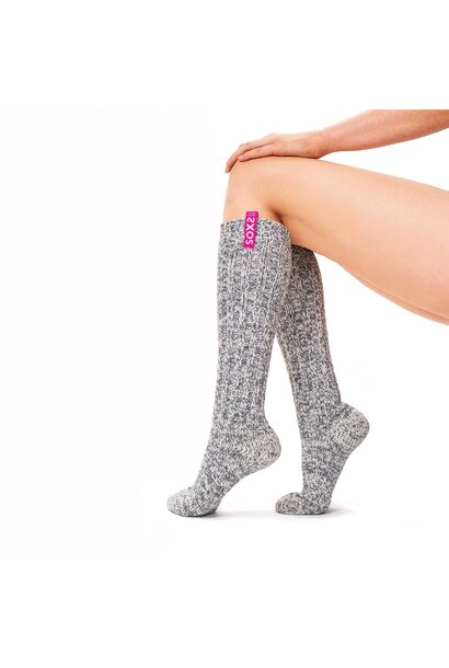 Soxs Women's Socks - Grey/Bubble Gum Knee High