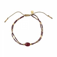 A Beautiful Story Glimmer Gouden Armband - Granaat