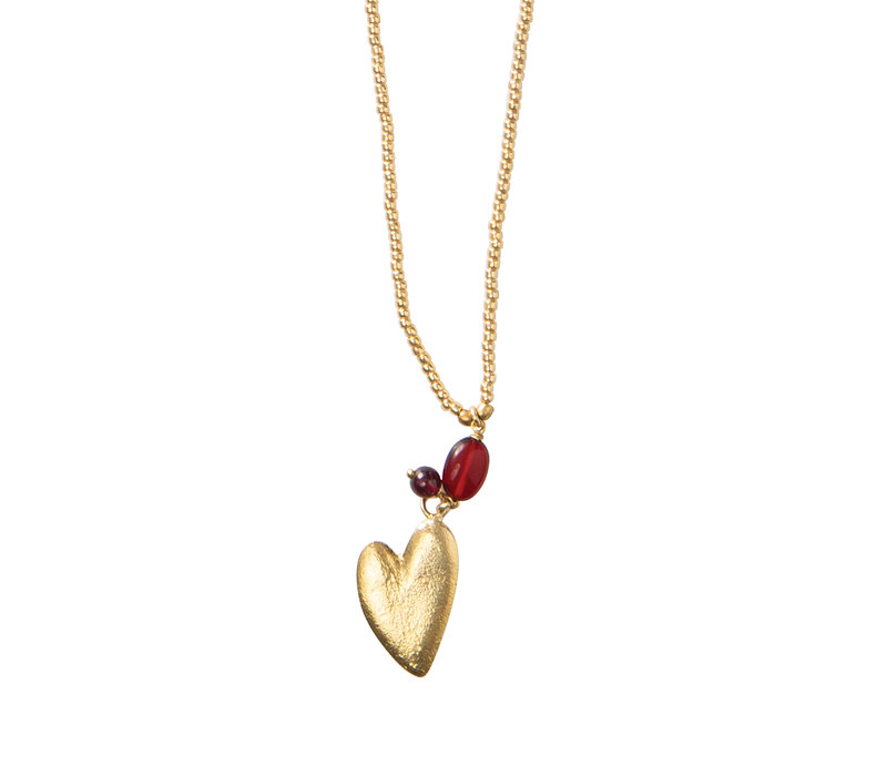 A Beautiful Story Blessing Gold Necklace - Garnet