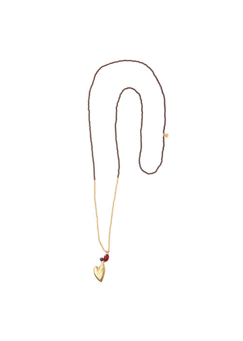 A Beautiful Story A Beautiful Story Blessing Gold Necklace - Garnet
