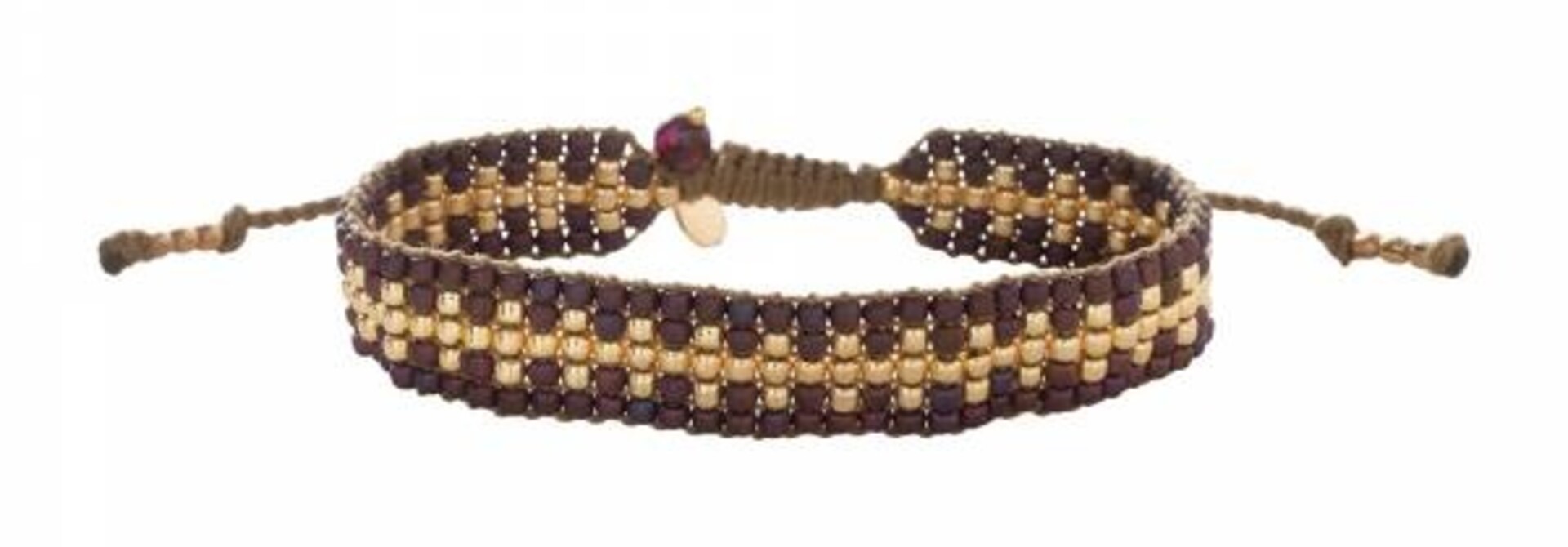 A Beautiful Story Comfy Gouden Armband - Granaat