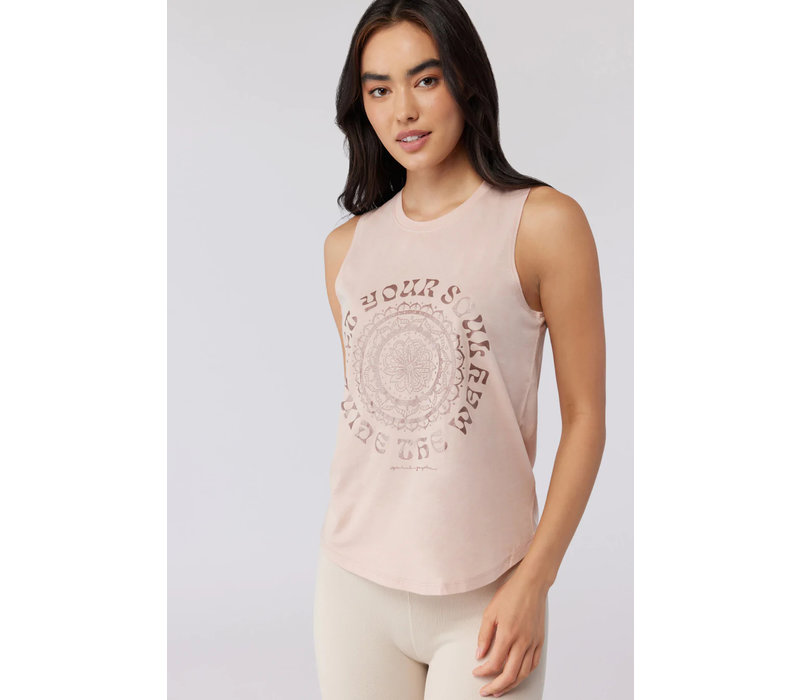 Spiritual Gangster Guide The Way Muscle Tank - Vintage Pink