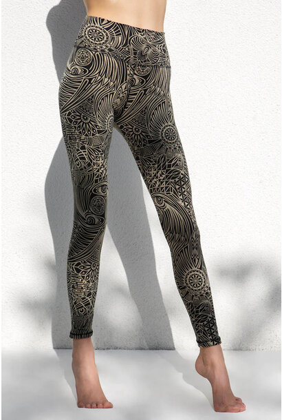 Funky Simplicity High Waist Legging  74cm - Cream/Black Tribal