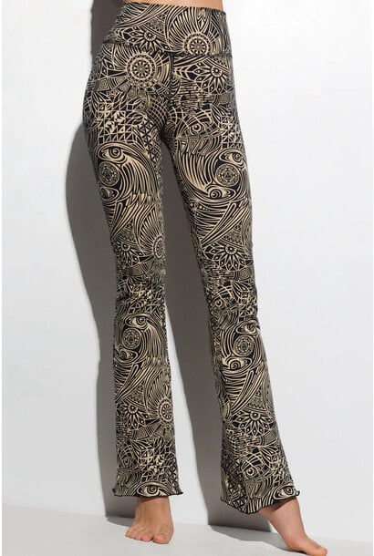 Funky Simplicity High Waist Legging 78cm - Cream/Black Tribal