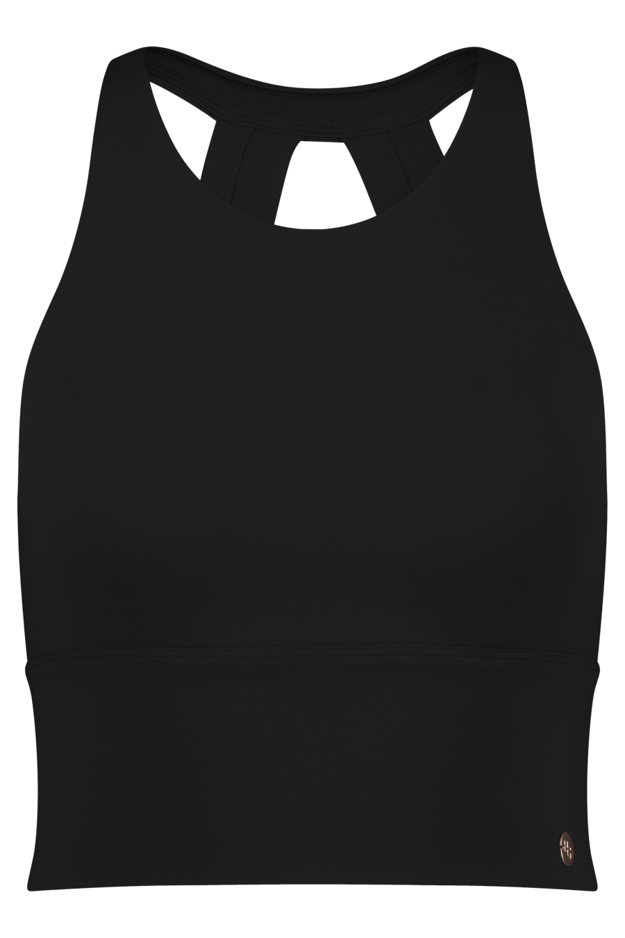 Ijsbeer ongebruikt Oneffenheden House of Gravity Silhouette Crop Top with Bra - Black Sapphire - Yogisha