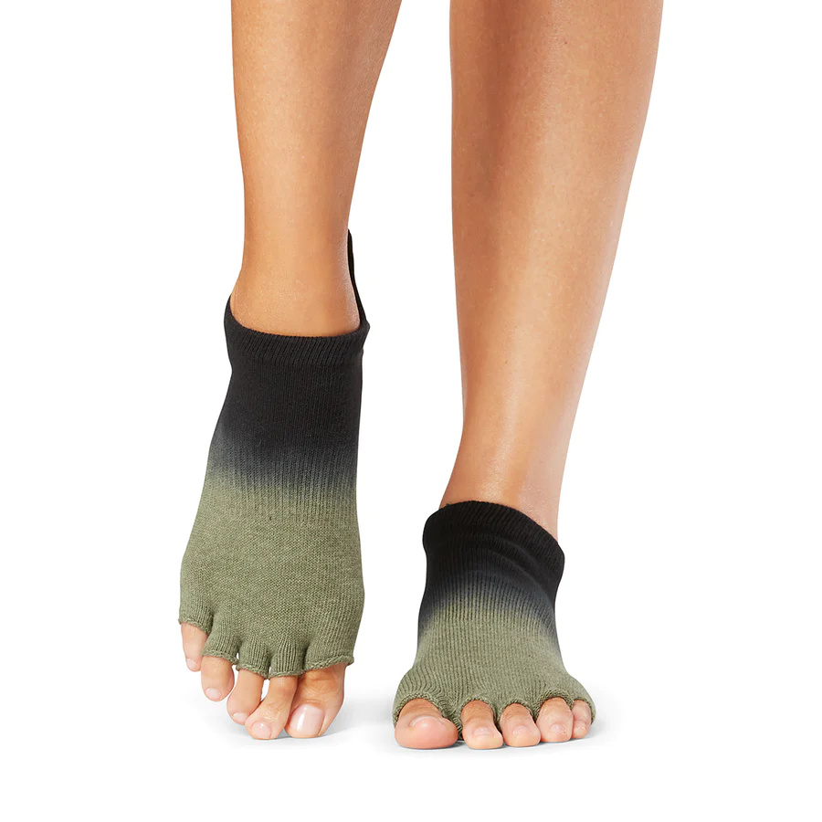 Toesox Yoga Sokken Low Rise Open Tenen - Olive Ombre - Yogisha