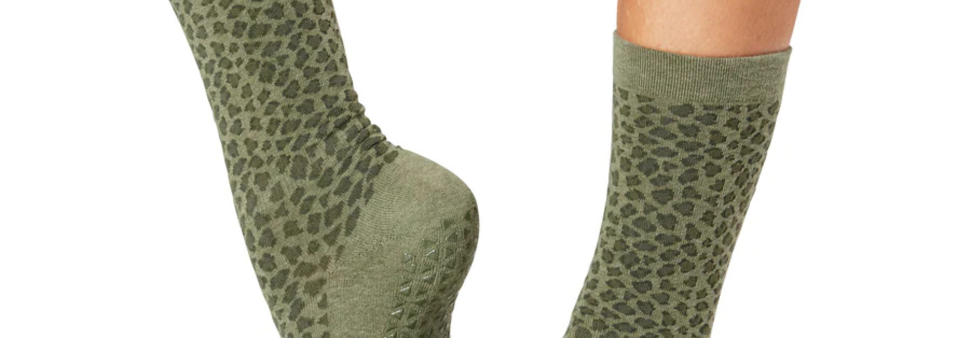 Tavi Noir Antislip Sokken Jess - Olive Leopard