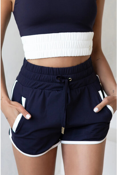 House of Gravity Active Shorts – Dunkelblau x Weiß