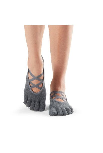 Toesox Yoga Socks Elle Close Toes - Charcoal