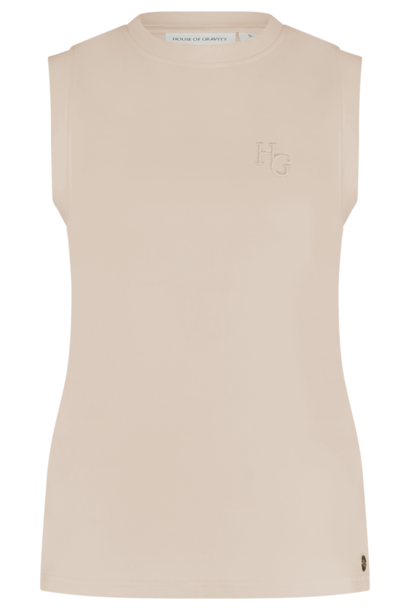 House of  Gravity Tailored Tank Top - Pebble Sand