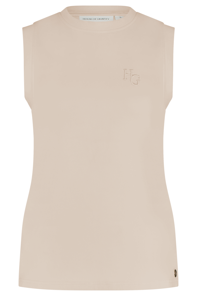 House of Gravity Tailored Tank Top - Pebble Sand-1
