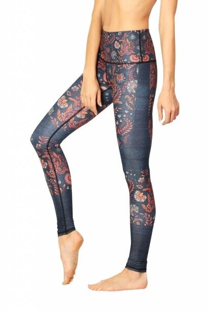 Yoga Democracy Yoga Legging - Festival Denim Floral 81 cm Long