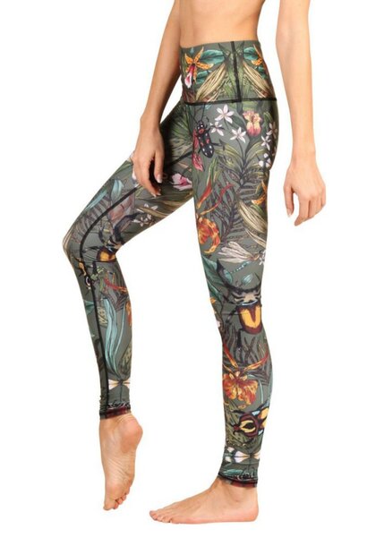 Yoga Democracy Yoga-Leggings „Langes Bein“ – Grüner Daumen