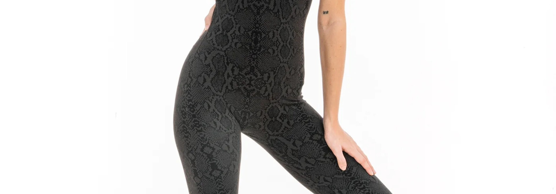 Funky Simplicity Catsuit - Black/Grey Snake