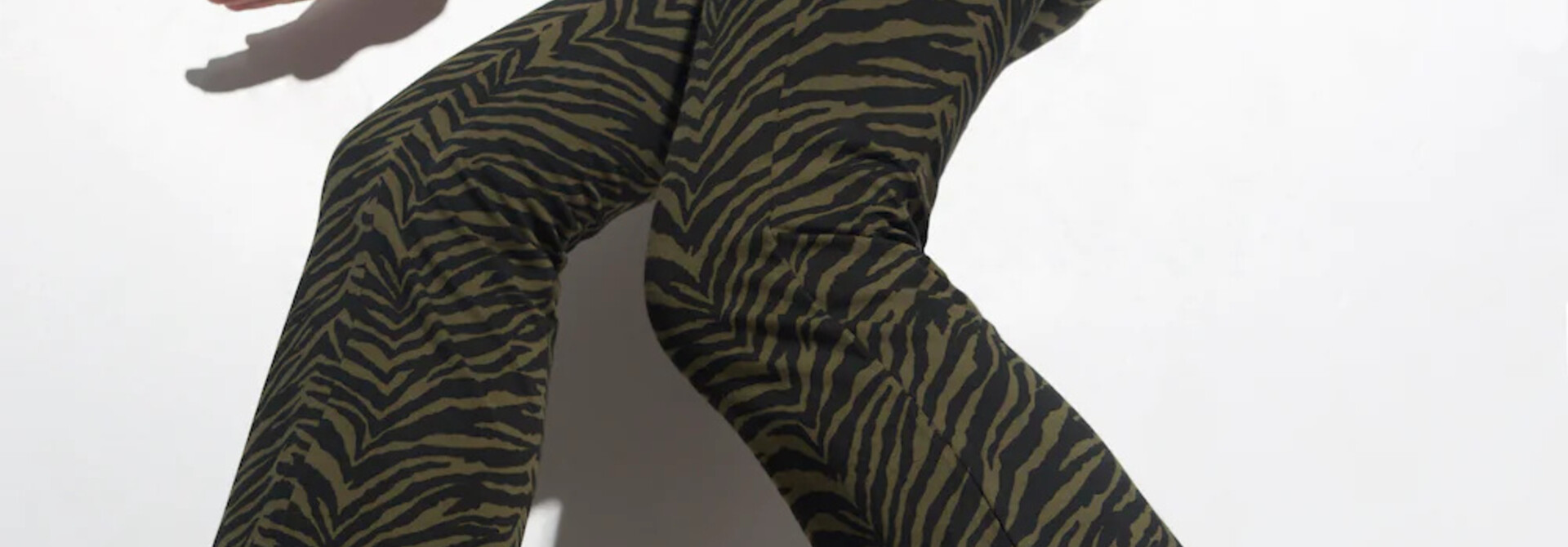 Funky Simplicity High Waist Flares 78cm Long - Olive Green/Black Zebra