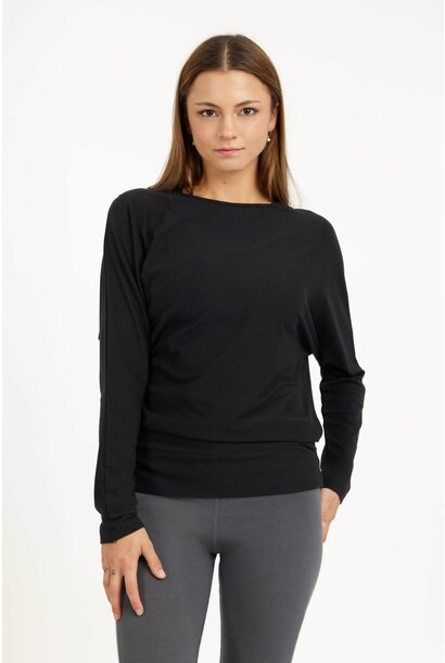 Yoga Shirt 'Sleevy' Langarm schwarz, weiss