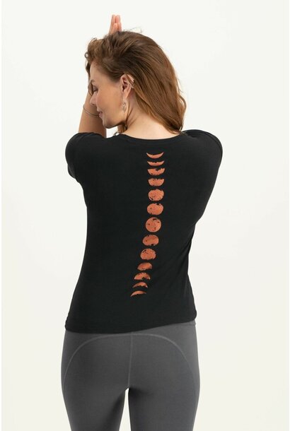 ACHAMANA Dames-T-shirt Bamboe yoga met vloeiende asymmetrische snit 3/4  mouwen lavendel