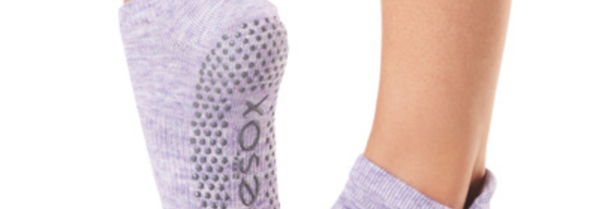 Toesox Yoga Socks Low Rise Half Toe - Heather Purple