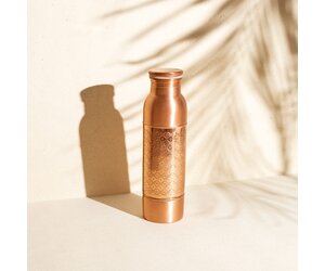 Kleine Koperen Waterfles Van 500 Ml Met Kleurgravure