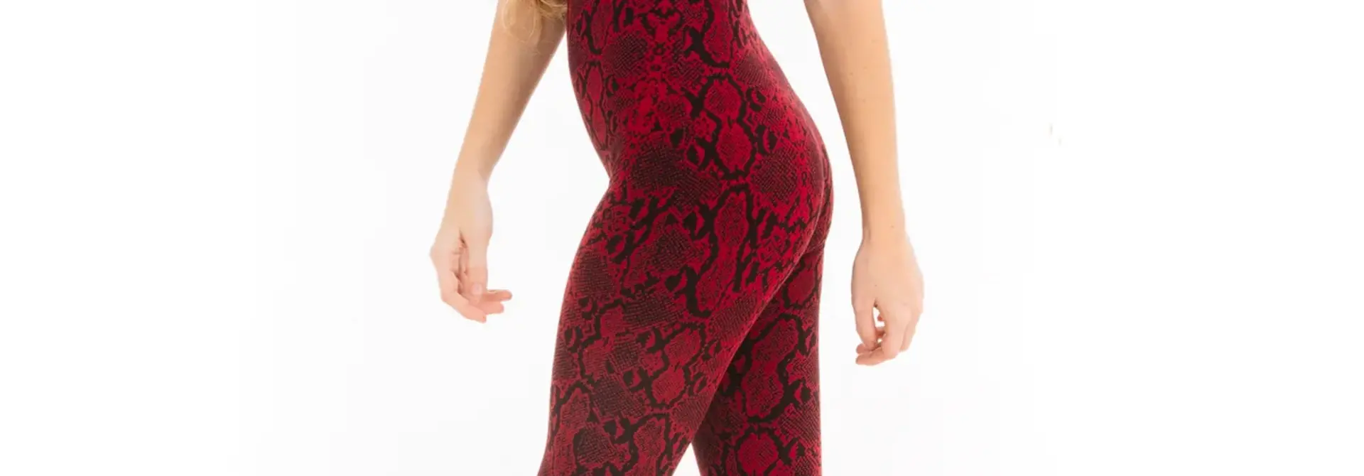 Funky Simplicity Catsuit - Red/Black Snake