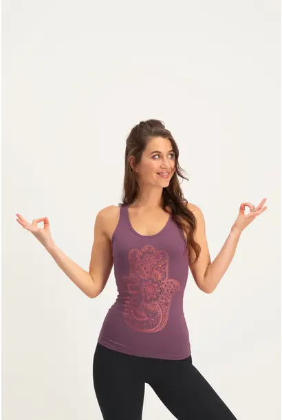 Urban Goddess Hamsa Core Yoga Tank - Mauve