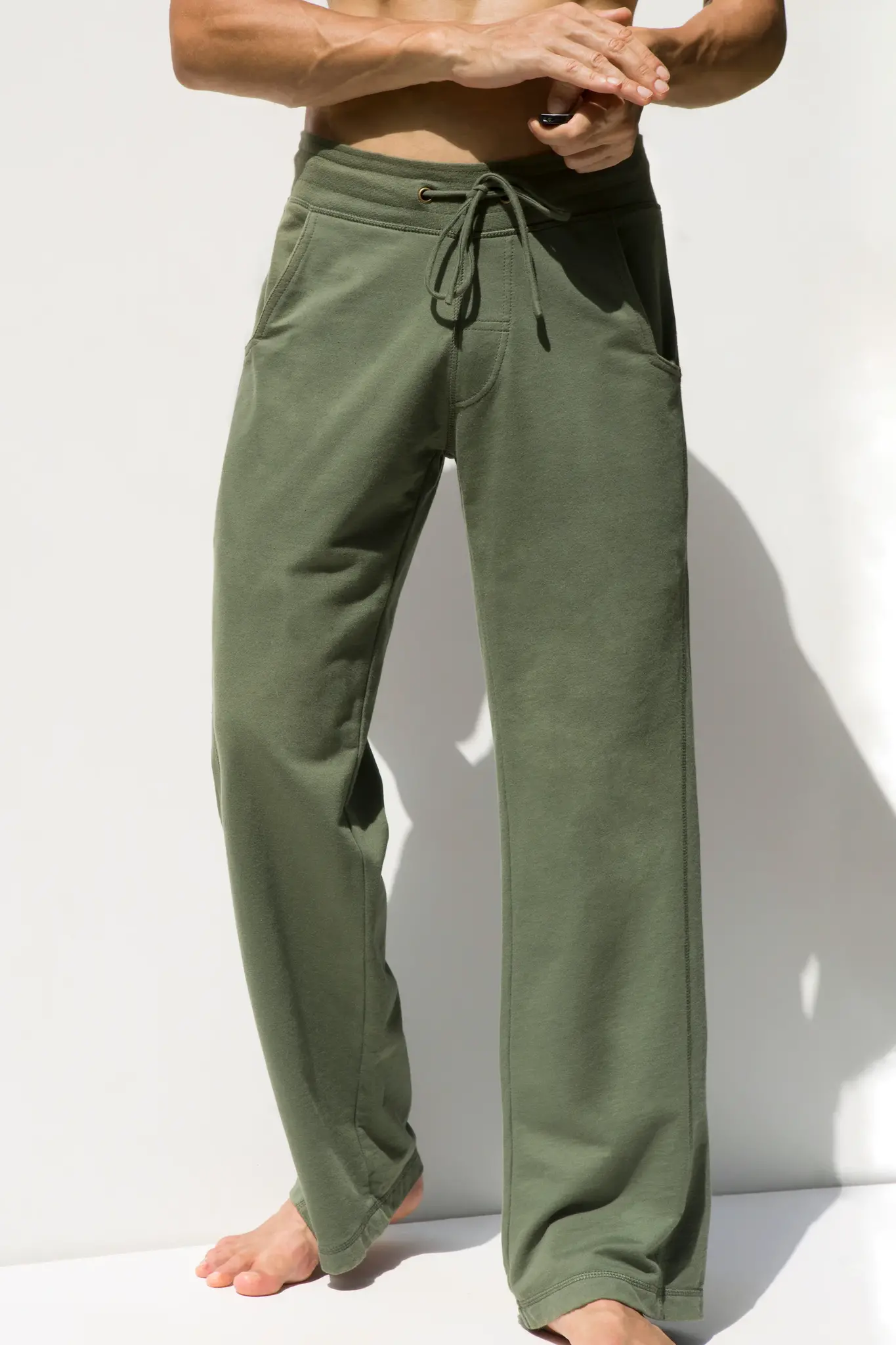 Funky Simplicity Mens Training Pants 'Normal Leg' - Olive-1